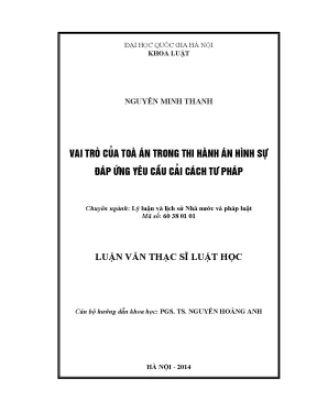 Vai trò của Tòa án trong thi hành án hình sự và cải cách