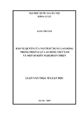 Bảo vệ quyền người sử dụng lao động trong pháp luật lao