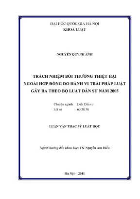 Trách Nhiệm Bồi Thường Thiệt Hại Ngoài Hợp Đồng Theo Bộ
