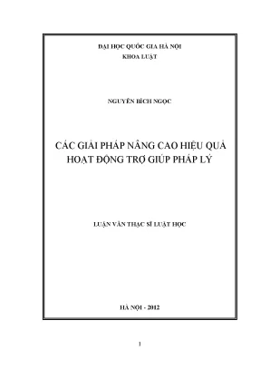Giải pháp nâng cao hiệu quả trợ giúp pháp lý tại Việt Nam