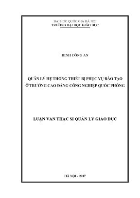 Quản Lý Hệ Thống Thiết Bị Đào Tạo Tại Trường Cao Đẳng