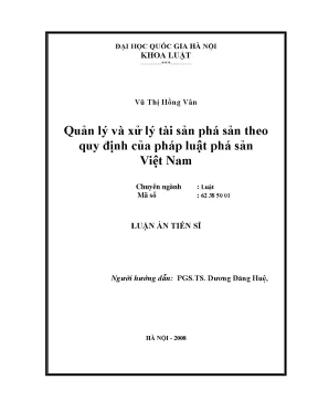 Quản lý và xử lý tài sản phá sản theo pháp luật Việt Nam