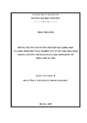 Những Yếu Tố Ảnh Hưởng Đến Kết Quả Khoa Học Của Học Sinh