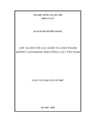 Chế Tài Đối Với Hành Vi Cạnh Tranh Không Lành Mạnh Tại