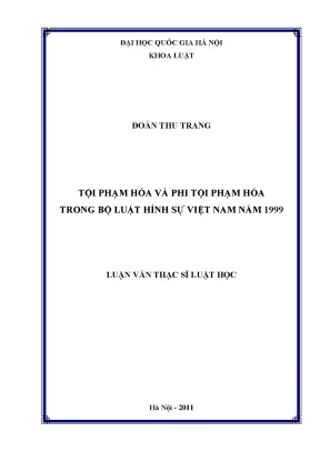 Tội Phạm Hóa và Phi Tội Phạm Hóa trong Bộ Luật Hình Sự