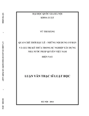 Giá trị kế thừa của quan chế thời Hậu Lê trong xây dựng