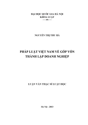 Nghiên cứu pháp luật về góp vốn thành lập doanh nghiệp