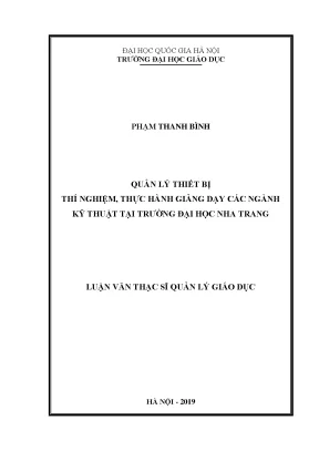 Quản Lý Thiết Bị Thí Nghiệm Tại Trường Đại Học Nha Trang