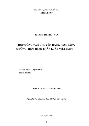 Hợp đồng vận chuyển hàng hóa bằng đường biển theo pháp