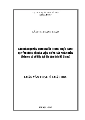 Bảo Đảm Quyền Con Người Trong Thực Hành Quyền Công Tố