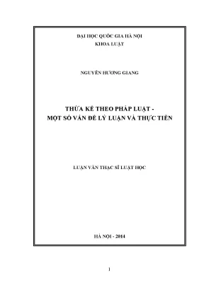 Thừa Kế Theo Pháp Luật: Vấn Đề Lý Luận và Thực Tiễn