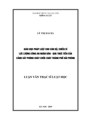 Giáo Dục Pháp Luật Cho Cán Bộ Công An: Nghiên Cứu Từ 