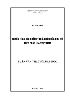 Quyền Tham Gia Quản Lý Nhà Nước Của Phụ Nữ Theo Pháp
