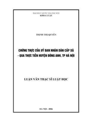 Chứng Thực Của Ủy Ban Nhân Dân Cấp Xã Tại Huyện Đông