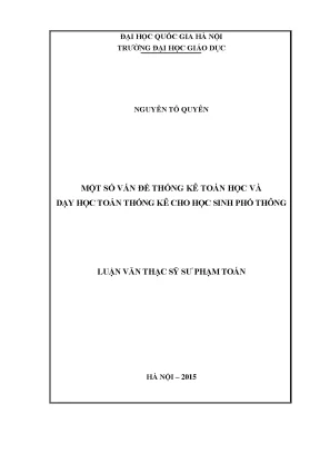 Thống kê Toán học và Phương pháp Dạy học cho Học sinh