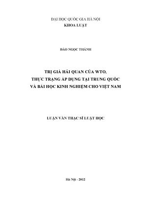 Trị Giá Hải Quan của WTO: Thực Trạng và Bài Học Kinh