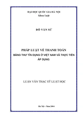 Nghiên cứu pháp luật về thanh toán bằng thư tín dụng tại