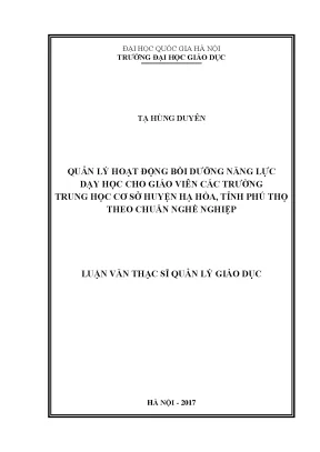 Quản Lý Bồi Dưỡng Năng Lực Dạy Học Cho Giáo Viên Trung
