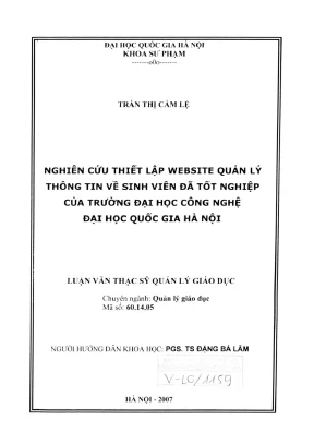 Luận văn: Website quản lý sinh viên tốt nghiệp ĐH Công nghệ