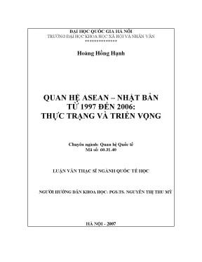 Quan hệ ASEAN - Nhật Bản từ 1997 đến 2006: Thực trạng và