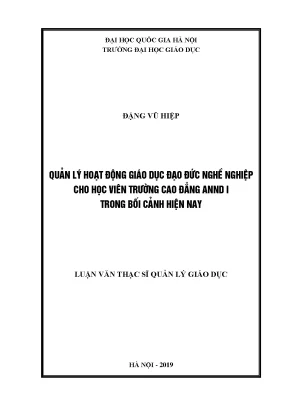 Quản lý giáo dục đạo đức nghề nghiệp cho học viên trường