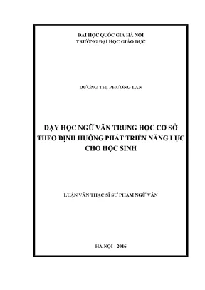 Phát Triển Năng Lực Học Sinh Qua Dạy Học Ngữ Văn Trung