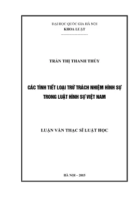Các Tình Tiết Loại Trừ Trách Nhiệm Hình Sự Trong Luật