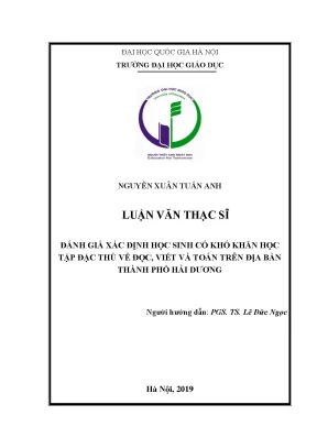 Đánh Giá Khó Khăn Học Tập Đặc Thù Về Đọc, Viết Và Toán 