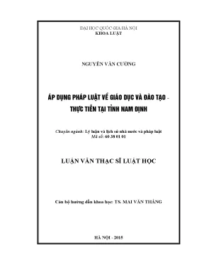 Nghiên cứu áp dụng pháp luật giáo dục tại Nam Định