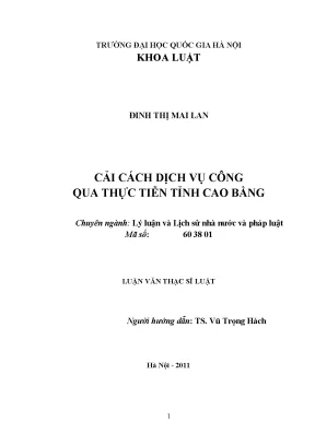 Cải Cách Dịch Vụ Công Tại Tỉnh Cao Bằng: Thực Tiễn và