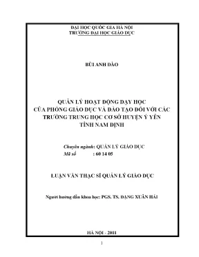 Quản lý hoạt động dạy học tại huyện Ý Yên, Nam Định