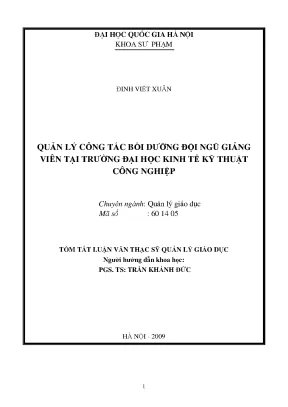 Quản lý bồi dưỡng giảng viên tại Trường Đại học Kinh tế