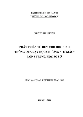 Phát Triển Tư Duy Toán Học Cho Học Sinh Lớp 8 Qua Chương