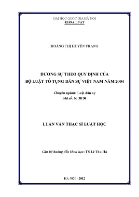 Nghiên cứu về đương sự trong Bộ luật Tố tụng Dân sự 2004