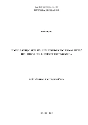 Hướng Dẫn Học Sinh Tìm Hiểu Tính Dân Tộc Trong Thơ Tố Hữu