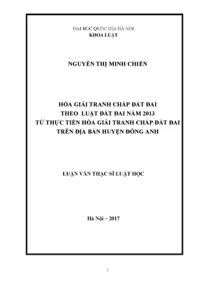 Hòa Giải Tranh Chấp Đất Đai Theo Luật Đất Đai 2013 Tại