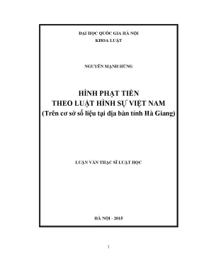 Nghiên cứu hình phạt tiền theo luật hình sự Việt Nam tại