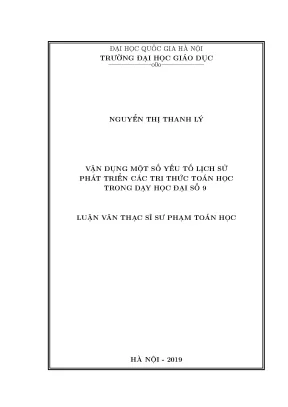 Vận Dụng Lịch Sử Toán Học Trong Dạy Học Đại Số 9