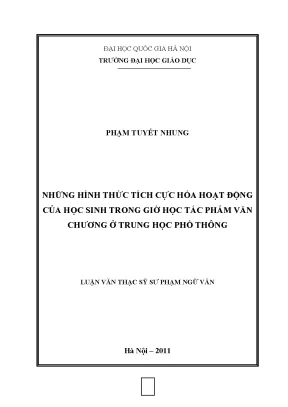 Tích Cực Hóa Hoạt Động Học Sinh Trong Giờ Học Văn Chương