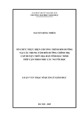 Chương trình bồi dưỡng chính trị cấp huyện tại Bắc Ninh: