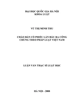 Chào Bán Cổ Phiếu Lần Đầu Ra Công Chúng Theo Pháp Luật