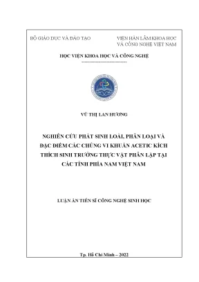 Nghiên cứu vi khuẩn acetic kích thích sinh trưởng thực