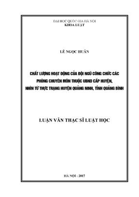 Nâng cao chất lượng công chức tại UBND huyện Quảng Ninh,
