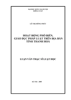 Hoạt động phổ biến giáo dục pháp luật tại Thanh Hóa: