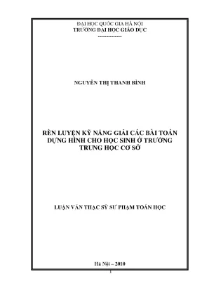 Rèn Luyện Kỹ Năng Giải Toán Dựng Hình Cho Học Sinh Trung
