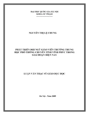 Phát Triển Đội Ngũ Giáo Viên Trường Trung Học Phổ Thông