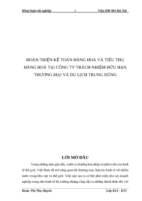 Hoàn thiện kế toán hàng hóa và tiêu thụ tại công ty