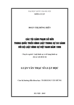 So sánh tội xâm phạm sở hữu trong Quốc triều hình luật