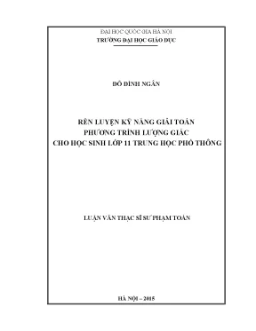 Rèn Luyện Kỹ Năng Giải Toán Phương Trình Lượng Giác Cho