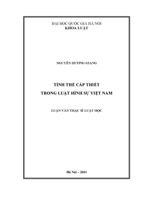 Tình Thế Cấp Thiết Trong Luật Hình Sự Việt Nam: Phân